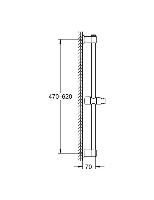 Barra de Ducha Serie Vitalio Universal con Acabado Cromado 60 cm GROHE