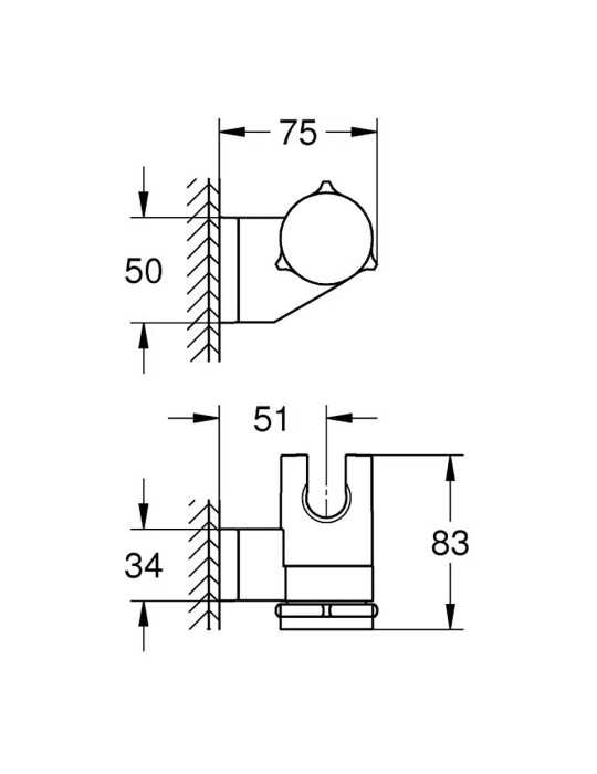 Soporte de Pared Serie Vitalio Universal con Acabado Cromado GROHE