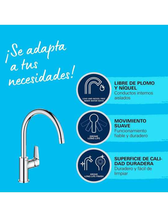 Grifo Monomando de Cocina con Caño Alto Serie Start Edge GROHE
