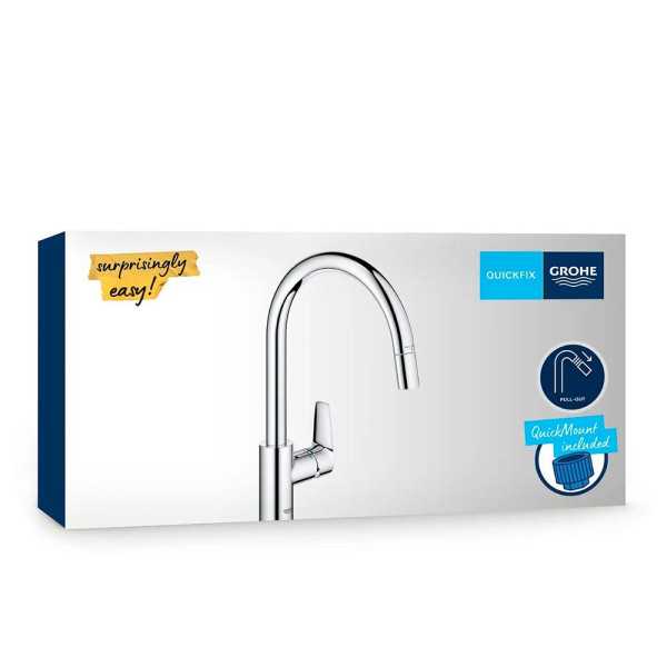 Grifo Monomando de Cocina con Caño Alto Extraible Serie Start Edge GROHE