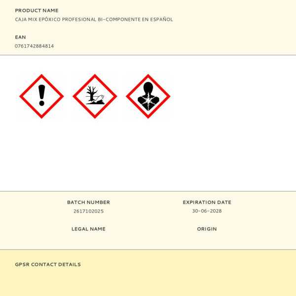 Caja Mix Epóxico Profesional Bi-Componente en Español PEGATANKE