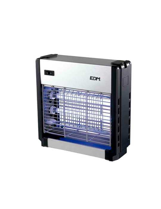 Mata Insectos Profesional Eléctrico, Cromo/Negro, 2 x 6W, 30 m², 25,5 x 9 x 26 cm EDM