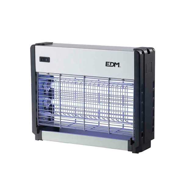 Mata Insectos Profesional Eléctrico, Cromo/Negro, 2 x 8W, 50 m², 33 x 9 x 26 cm EDM