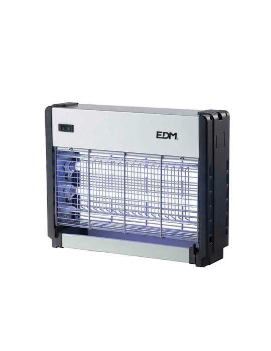 Mata Insectos Profesional Eléctrico, Cromo/Negro, 2 x 8W, 50 m², 33 x 9 x 26 cm EDM