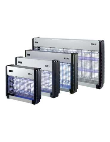 Mata Insectos Profesional Eléctrico, Cromo/Negro, 2 x 8W, 50 m², 33 x 9 x 26 cm EDM 2