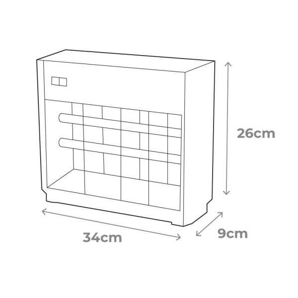 Mata Insectos Profesional Eléctrico, Cromo/Negro, 2 x 8W, 50 m², 33 x 9 x 26 cm EDM