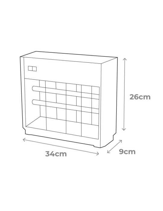 Mata Insectos Profesional Eléctrico, Cromo/Negro, 2 x 8W, 50 m², 33 x 9 x 26 cm EDM
