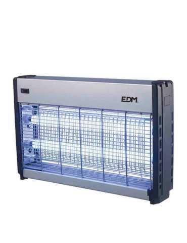 Mata Insectos Profesional Eléctrico, Cromo/Negro, 2 x 15W, 100 m², 48 x 9 x 30 cm EDM
