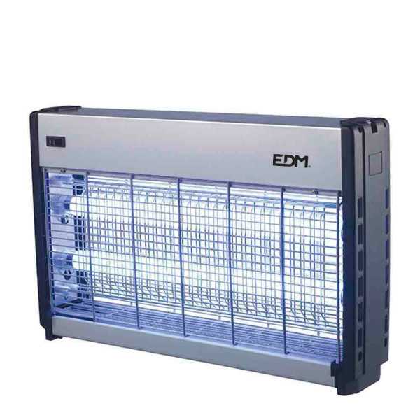 Mata Insectos Profesional Eléctrico, Cromo/Negro, 2 x 15W, 100 m², 48 x 9 x 30 cm EDM