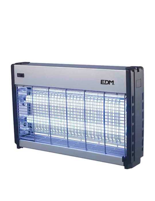 Mata Insectos Profesional Eléctrico, Cromo/Negro, 2 x 15W, 100 m², 48 x 9 x 30 cm EDM