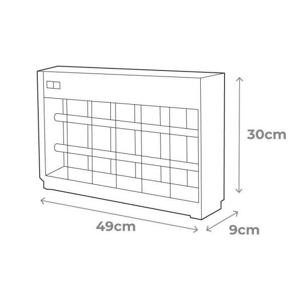 Mata Insectos Profesional Eléctrico, Cromo/Negro, 2 x 15W, 100 m², 48 x 9 x 30 cm EDM