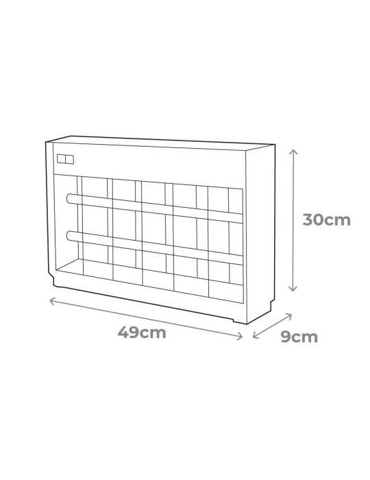 Mata Insectos Profesional Eléctrico, Cromo/Negro, 2 x 15W, 100 m², 48 x 9 x 30 cm EDM