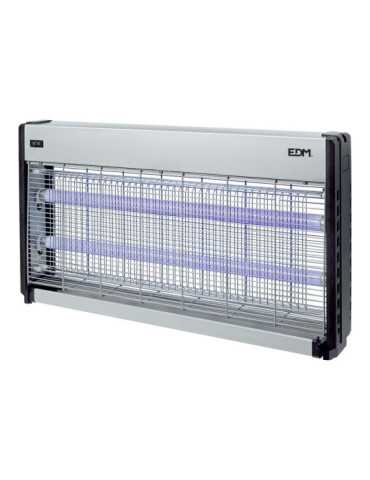 Mata Insectos Profesional Eléctrico, Cromo/Negro, 2 x 20W, 150 m², 63,5 x 9 x 36 cm EDM