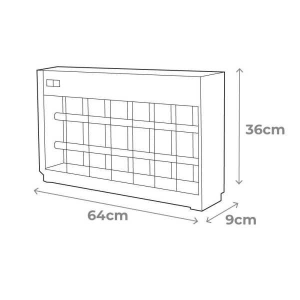 Mata Insectos Profesional Eléctrico, Cromo/Negro, 2 x 20W, 150 m², 63,5 x 9 x 36 cm EDM