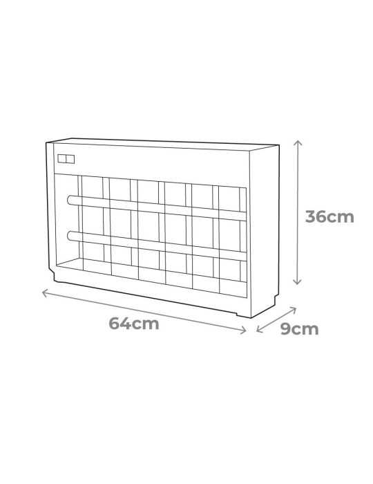 Mata Insectos Profesional Eléctrico, Cromo/Negro, 2 x 20W, 150 m², 63,5 x 9 x 36 cm EDM