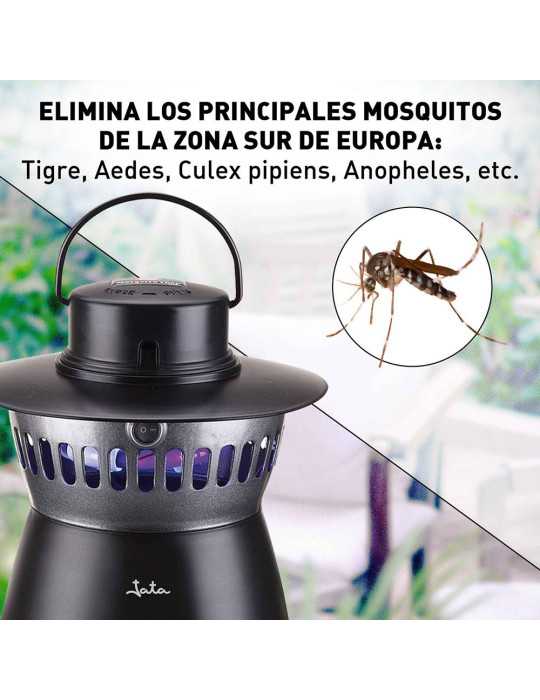 Atrapa Mosquitos para Exterior 18W, Modelo MT8, 1000 m², Ø25 x 35 cm JATA HOGAR