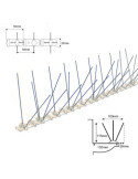 Lote de 100 Unidades Varilla Disuasoria para Aves, Inoxidable con Base Metacrilato, 0,5 m x 11,5 cm