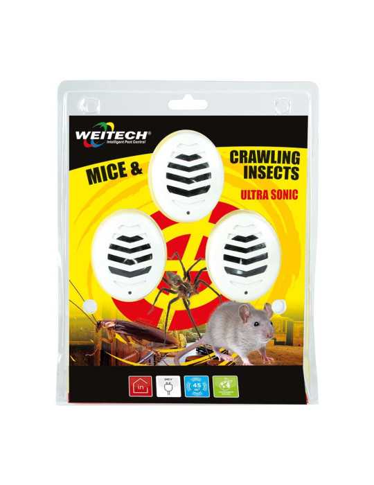 Repelente de Plagas Ultrasónico para Uso Interior, 3 uds WEITECH
