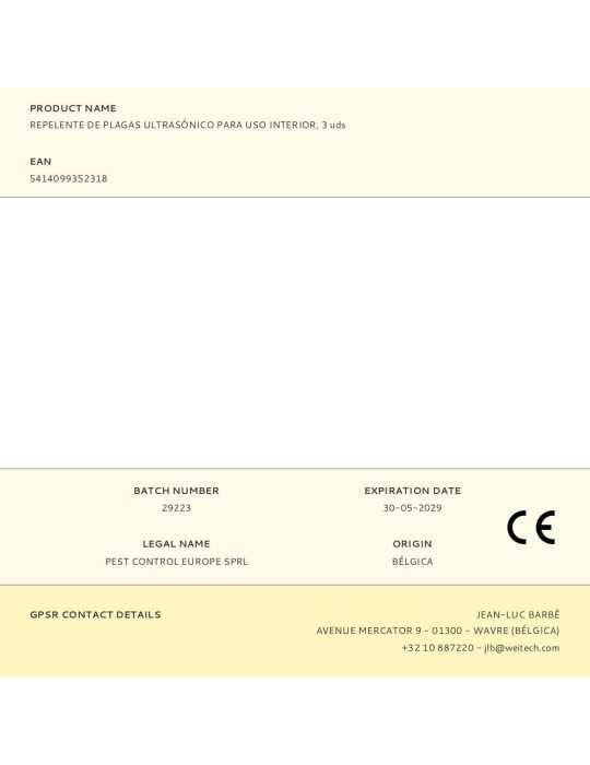 Repelente de Plagas Ultrasónico para Uso Interior, 3 uds WEITECH