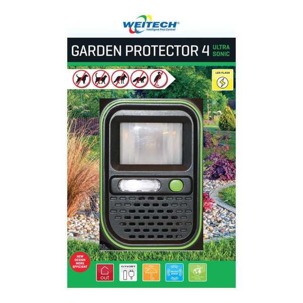Ahuyentador de Animales Ultrasónico y Flash para Exterior WEITECH