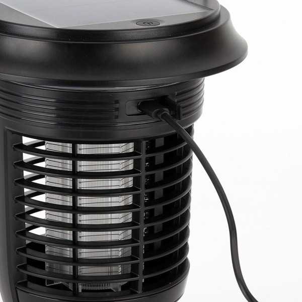 Atrapa Mosquitos para Interior/Exterior y Lámpara Solar, 5W, 40 m², Ø16,5 x 21,5 cm JATA HOGAR