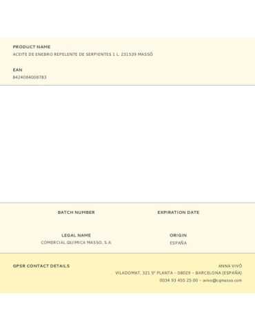 Aceite de Enebro Repelente de Serpientes 1 L MASSÓ 2