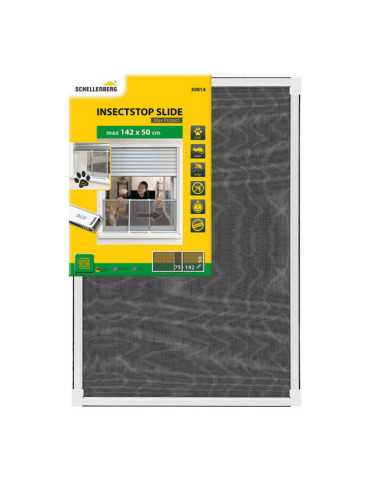 Mosquitera con Marco Extensible, Malla Aluminio, Blanco, 75-142 x 50 cm SCHELLENBERG