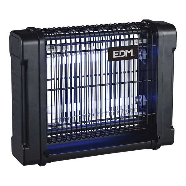 Mata Insectos Profesional Eléctrico, Color Negro, 2 x 6W, 30 m², 31,6 x 10 x 26,5 cm, 340° EDM
