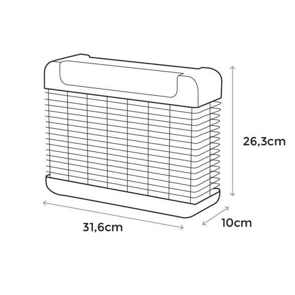Mata Insectos Profesional Electrónico con LED, Color Negro, 10W, 100 m², 31,6 x 10 x 26,3 cm EDM