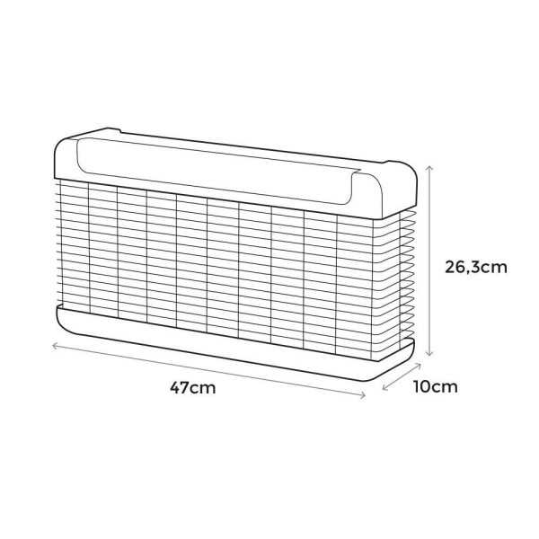 Mata Insectos Profesional Electrónico con LED, Color Negro, 13W, 300 m², 47 x 10 x 26,3 cm EDM