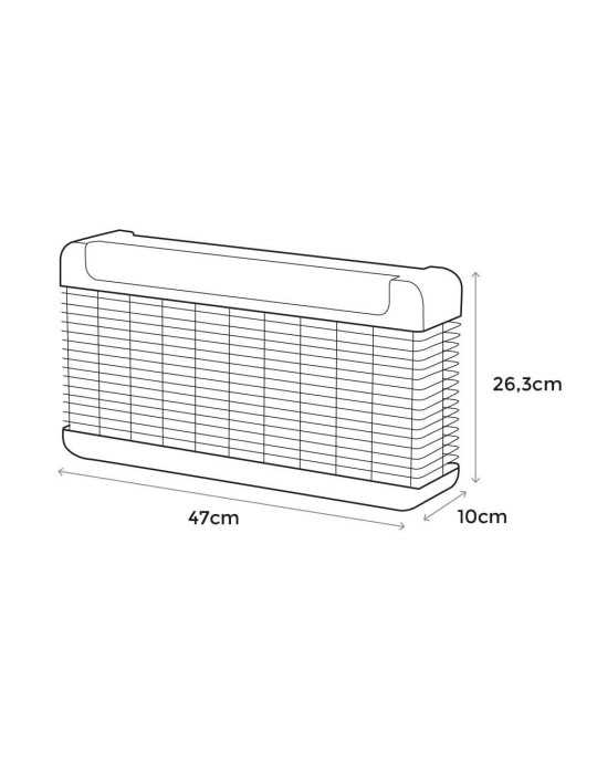 Mata Insectos Profesional Electrónico con LED, Color Negro, 13W, 300 m², 47 x 10 x 26,3 cm EDM