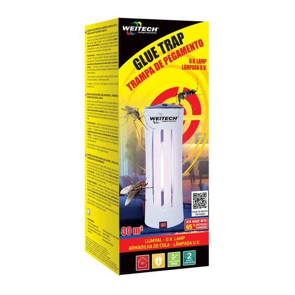 Atrapa Insectos Voladores con Luz UV y Trampa Adhesiva, 9 W, Ø12 x 29,7 cm WEITECH