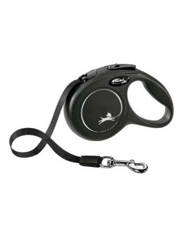 Correa Extensible Classic Negra, Cinta 5 m, L, Hasta 50 Kg FLEXI