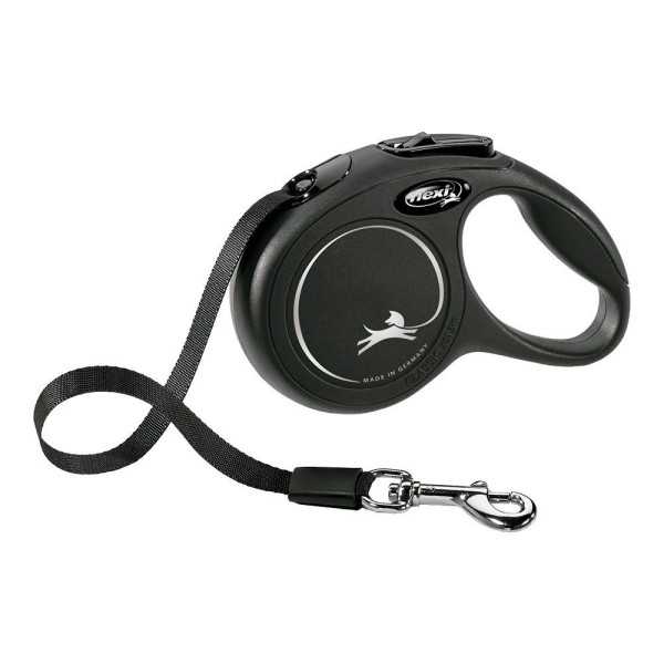 Correa Extensible Classic Negra, Cinta 5 m, L, Hasta 50 Kg FLEXI