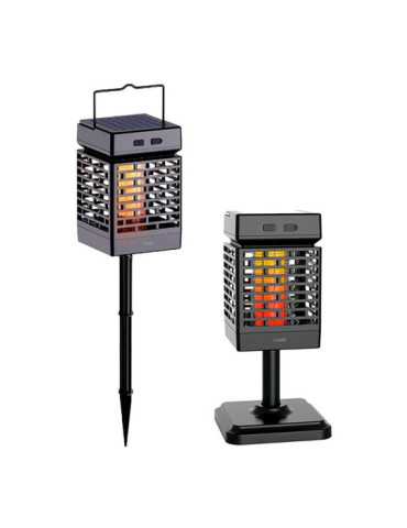 Lámpara Solar Recargable Mata Mosquitos, Negra, 108 x 108 x 172-775 mm COATI 2