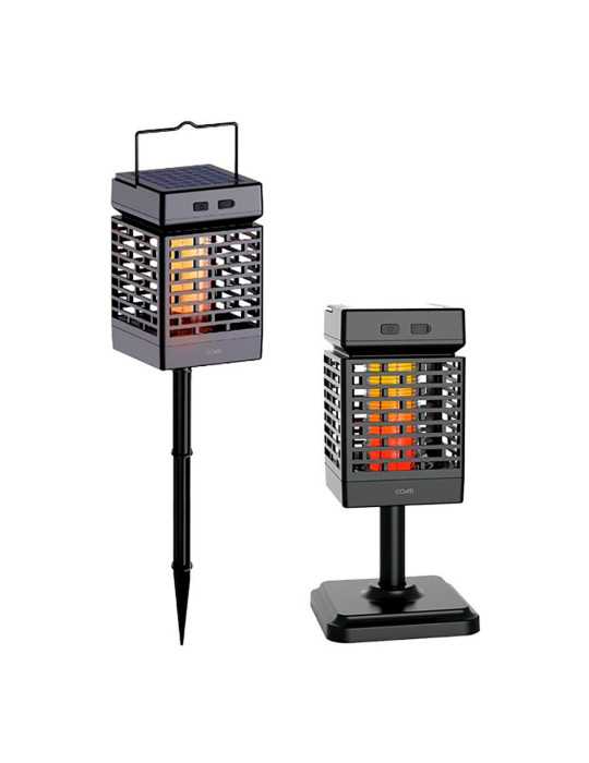 Lámpara Solar Recargable Mata Mosquitos, Negra, 108 x 108 x 172-775 mm COATI