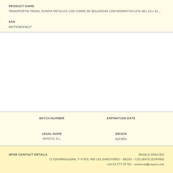 Transportín Travel Puerta Metalica con Cierre de Seguridad con Normativa Iata 48 x 32 x 31 cm NAYECO