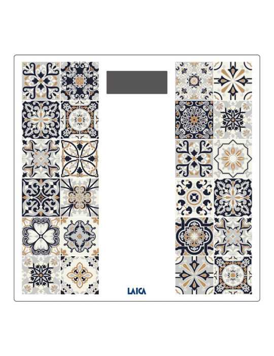 Báscula de Baño Electrónica con Batería Recargable Cárga Máxima 180 kg Modelo Estampado Marrón LAICA