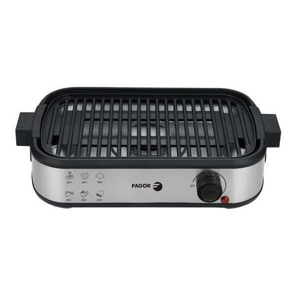 Parrilla Eléctrica Smokeless con Extractor de Humo 1800 W 44 x 27 x 10,5 cm FAGOR