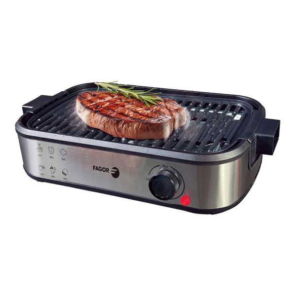 Parrilla Eléctrica Smokeless con Extractor de Humo 1800 W 44 x 27 x 10,5 cm FAGOR