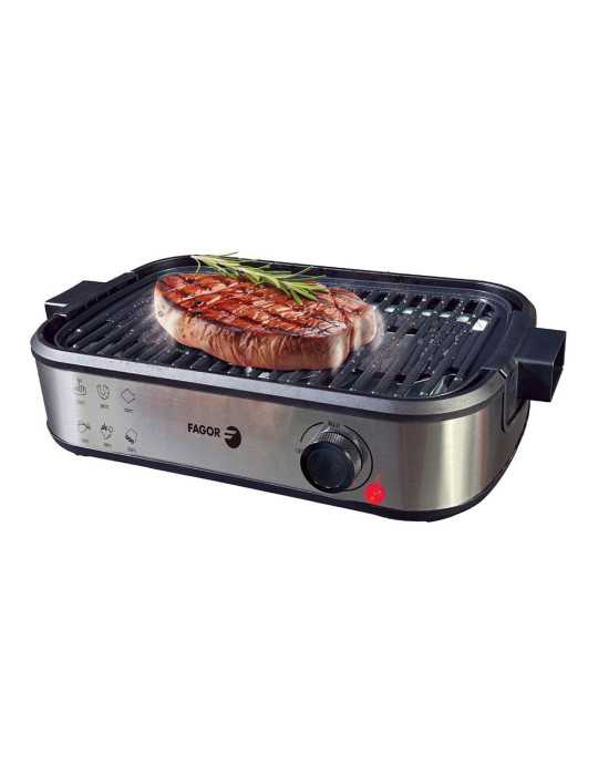 Parrilla Eléctrica Smokeless con Extractor de Humo 1800 W 44 x 27 x 10,5 cm FAGOR