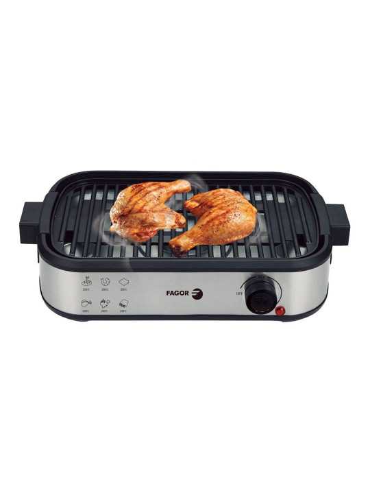 Parrilla Eléctrica Smokeless con Extractor de Humo 1800 W 44 x 27 x 10,5 cm FAGOR
