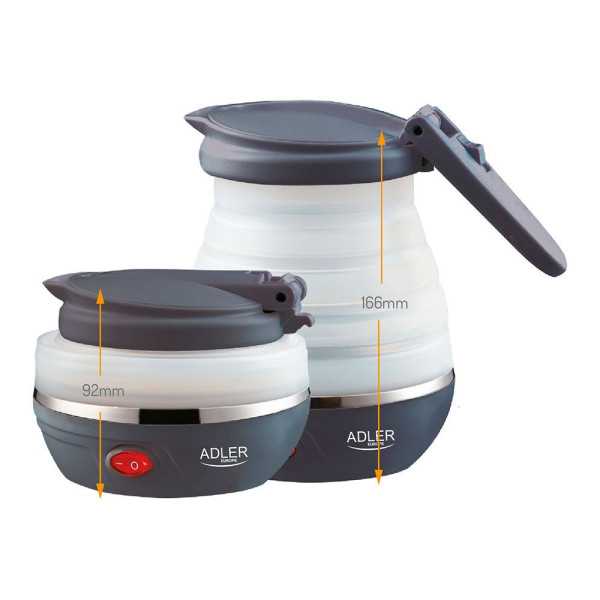 Hervidor Portátil Plegable de Silicona Ad 1279, 750 W, 0,6 l ADLER