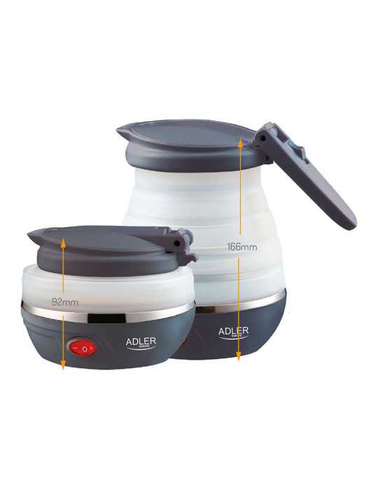 Hervidor Portátil Plegable de Silicona Ad 1279, 750 W, 0,6 l ADLER