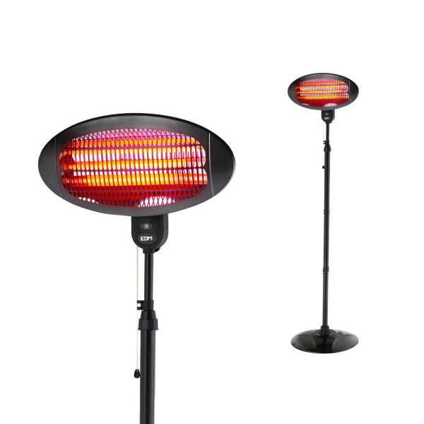 Estufa de Cuarzo de Exterior 2000 W Soporte A Pared + Pie EDM
