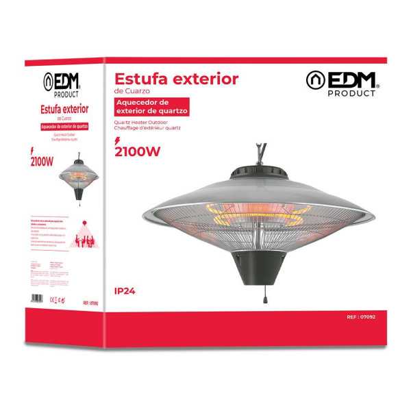 Estufa de Cuarzo de Exterior 2100 W para Techo EDM