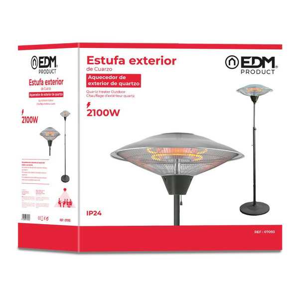 Estufa de Cuarzo de Exterior 2100 W con Pie EDM