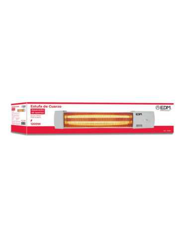 Estufa de Cuarzo Orientable 600 / 1200 W Modelo Marfil, 57 x 10 x 10,5 cm EDM 2