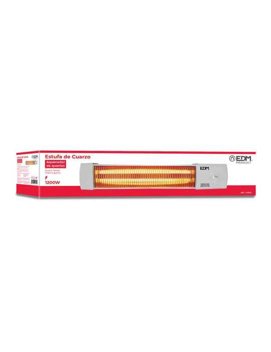 Estufa de Cuarzo Orientable 600 / 1200 W Modelo Marfil, 57 x 10 x 10,5 cm EDM