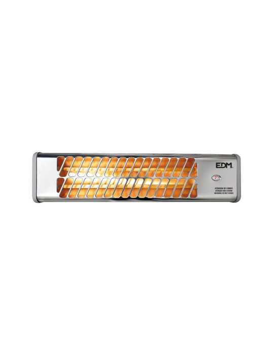 Estufa de Cuarzo Orientable 600 / 1200 W Modelo Cromo, 53,5 x 6 x 13,5 cm EDM